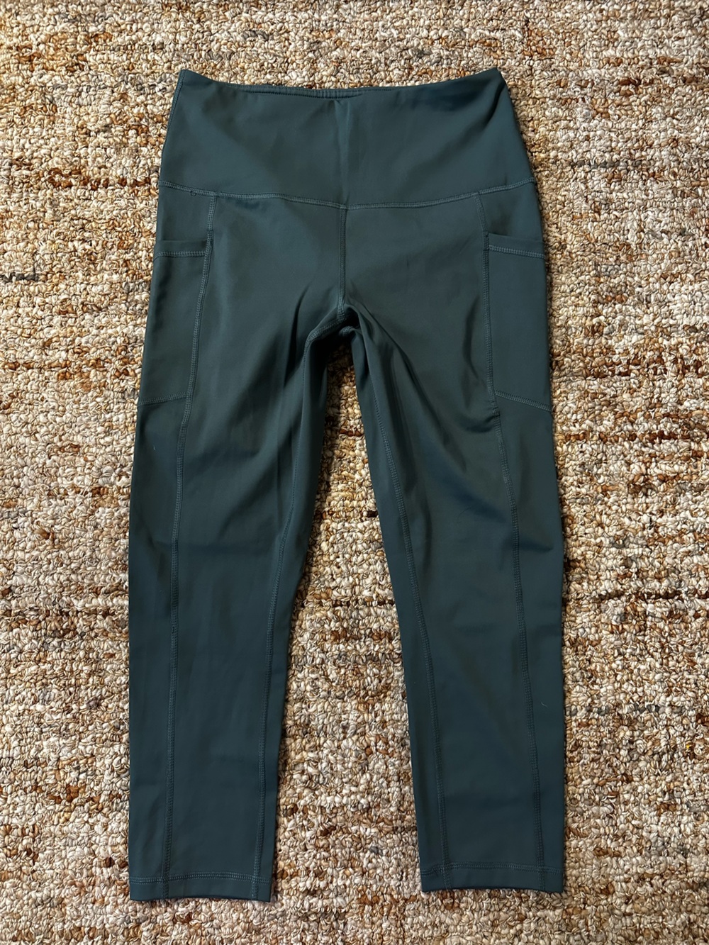 90 Degree By Reflex Teal Green High-Rise Leggings with Side Pockets